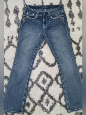 Shyanne Dark Wash Embroidered Pocket Bootcut Jeans